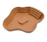 Reptile Water Dish with Ramp, Tortoise Bathing Pool, Handy Cleaning, Durable Habitat Accessory for Bearded Dragons, Lizards, Frogs, Snakes, Geckos, Salamanders, 9.65x8.58x1.57 inches
