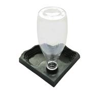 Reptile Water Dispenser - 400ml Automatic PP Siphon 150x205mm Multi Grade Imitation Rock Design | For Turtle Lizard Chameleon Frog Terrarium Habitat Quaranten