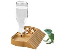 Reptile Water Dispenser, Terrarium Feeder for Reptiles, Automatic 2-in-1 Food and Water Bowl, Large Capacity, Feeding Accessories for Bearded Dragons, Lizards, Geckos