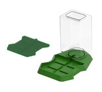 Reptile Water Dispenser with Built-in Bowl Food Feeder Safe Anti-drowning Design PP Material Suitable for Terrarium, green