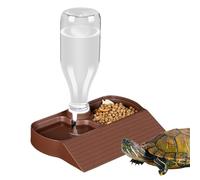 Reptile Water Tray, Automatic Feeding Bowl and Drinker for Reptiles | 2 in 1 Large Capacity Feeding Accessories for Terrarium Hamsters Geckos Animals