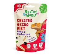 Reptile World Crested Gecko Diet - Apple & Blackcurrant 60g | Complete Food for Geckos, All Natural, 65% Real Fruit, Made in the UK