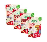 Reptile World Crested Gecko Diet - Apple & Blackcurrant 60g x 4 | Complete Food for Geckos, All Natural, 65% Real Fruit, Made in the UK