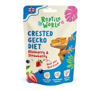 Reptile World Crested Gecko Diet - Blueberry & Strawberry 60g | Complete Food for Geckos, All Natural, Over 65% Real Fruit, Made in the UK