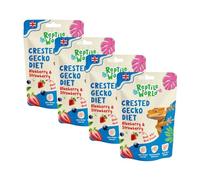 Reptile World Crested Gecko Diet - Blueberry & Strawberry 60g x 4 | Complete Food for Geckos, All Natural, 65% Real Fruit, Made in the UK