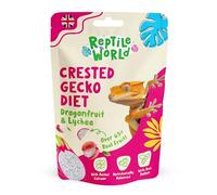 Reptile World Crested Gecko Diet - Dragonfruit & Lychee 60g x 4 | Complete Food for Geckos, All Natural, 65% Real Fruit, Made in the UK