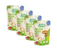 Reptile World Crested Gecko Diet - Fruit & Insect 60g x 4 | Complete Food for Geckos, All Natural, 65% Real Fruit, Made in the UK