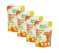 Reptile World Crested Gecko Diet - Mango & Pineapple 60g x 4 | Complete Food for Geckos, All Natural, 65% Real Fruit, Made in the UK
