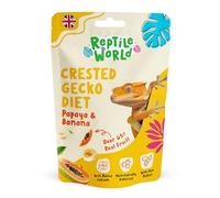 Reptile World Crested Gecko Diet - Papaya & Banana 60g | Complete Food for Geckos, All Natural, 65% Real Fruit, Made in the UK
