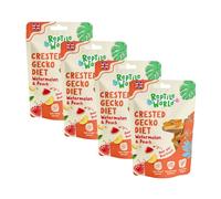 Reptile World Crested Gecko Diet - Watermelon & Peach 60g x 4 | Complete Food for Geckos, All Natural, 65% Real Fruit, Made in the UK