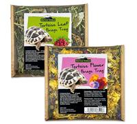 Reptile World Forage Tray - Twin Pack 140g | 100% Natural Botanical Enrichment for Tortoises, Healthy Tortoise Treat, Dried Flowers & Leaves