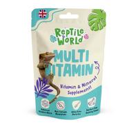 Reptile World Multi Vitamin with D3 - Reptile & Amphibian Supplement 100g | 100% Natural | Maintains Bone & Muscle Health | Supports Calcium Absorption | Ultra-Fine Powder | Made in the UK