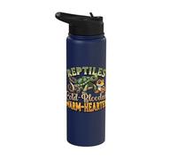 Reptiles Cold-Blooded Warm-Hearted Reptile Lover Stainless Steel Insulated Water Bottle