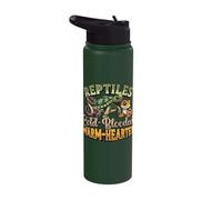 Reptiles Cold-Blooded Warm-Hearted Reptile Lover Stainless Steel Insulated Water Bottle