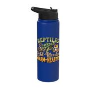 Reptiles Cold-Blooded Warm-Hearted Reptile Lover Stainless Steel Insulated Water Bottle