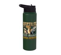 Reptiles Cold-Blooded Warm-Hearted Reptile Lover Stainless Steel Insulated Water Bottle