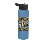 Reptiles Cold-Blooded Warm-Hearted Reptile Lover Stainless Steel Insulated Water Bottle