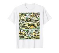 Reptiles Collection Table Turtle Snake Species Vintage Value Graphic T-Shirt, Men, White, XL