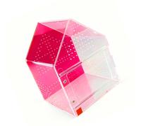 Reptiles Keeper Tanks with Slide Out Door for Displaying, Pink | Reptiles Keeper Tanks for Displaying Lizards or Spiders, Ventilated Design, Scratch Resistant