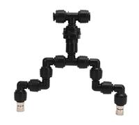 Reptiles Mist Sprinkler Double Head 360 Degree Rotation Spray Nozzle Fine Misting Effect Uniform Spraying for Climbing Pet Feeding Box Landscape Water Tank ABS Silver