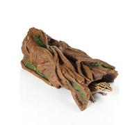 REPTITRIP Reptile Hide Cave, Resin Tree Bark Reptile Hideout for Snakes, Geckos, Lizards, and Bearded Dragons - Habitat Cave for Terrariums and Aquariums