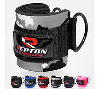 Repton Fitness Gears Adjustable Ankle Straps for Glutes Kickback - Stainless Steel D Ring - Cable Machine Attachments for Leg Extensions and Hip Abductors - Neoprene Support - Unisex Design