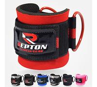 Repton Fitness Gears Adjustable Ankle Straps for Glutes Kickback - Stainless Steel D Ring - Cable Machine Attachments for Leg Extensions and Hip Abductors - Neoprene Support - Unisex Design
