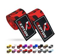 Repton Fitness Gears Boxing Hand Wraps - Cotton Gloves with Hook & Loop Strap Thumb -Elasticated Bandages Wrist Support tape -Great MMA, Muay Thai, Kickboxing- Unisex Adult Pair (Red Black Twist)