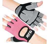 Repton Fitness Gears Gym Gloves with Wrist Strap, Weight Lifting Gloves Breathable Mesh Back & Antislip Padding on Palms (Pink, M)