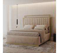 Repton Metal Bed HOB Furniture Cream Double