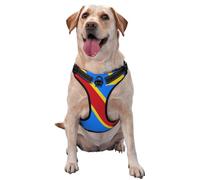Republic Congo Flag No Pull Dog Harness Adjustable Reflective Oxford Easy Control Medium Large Dog Harness