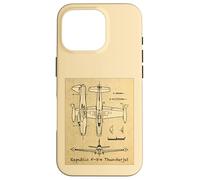 Republic F-84 Thunderjet Vintage Faded Diagrams Case for iPhone 16 Pro