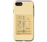 Republic F-84 Thunderjet Vintage Faded Diagrams Case for iPhone SE (2020) / 7/8