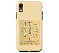 Republic F-84 Thunderjet Vintage Faded Diagrams Case for iPhone XR
