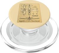 Republic F-84 Thunderjet Vintage Faded Diagrams PopSockets PopGrip for MagSafe
