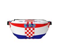 Republic of Croatia flag Adjustable Crossbody Waist Pack for Outdoor Sport and Travel - Large Capacity Sling Bag
