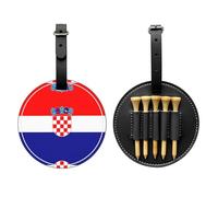 Republic of Croatia Flag Black Golf tee Storage Bag - Easy to Carry Around and More efficient in Playing Golf