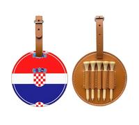 Republic of Croatia Flag Brown Golf tee Storage Bag - Easy to Carry Around and More efficient in Playing Golf