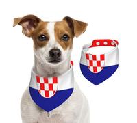 Republic of Croatia Flag Dog Bandana for Small Medium Large Dogs, Cat Dogs Kerchief Triangle Bibs Scarf for Girl Or Boy