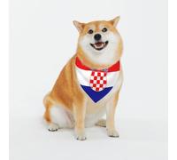 Republic of Croatia Flag Dog Bandanas - Adjustable Pet Scarf, for Small to Large Dog Puppy Cat, Black