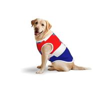 Republic of Croatia Flag Dog Clothes for Medium and Large Dogs - Soft Cotton Pet Clothing for Daily Wear, Walking, (Large, Blue,Yellow)