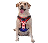 Republic Of Croatia Flag Dog Harness For Small, Medium, And Large Dogs â€“ Reflective Straps, Adjustable Fit With Quick-Release Buckles