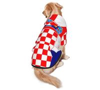 Republic of Croatia Flag Dog Hoodie for Medium and Large Dogs â€“ Soft Polyester Pet Clothes, Suitable for All Seasons