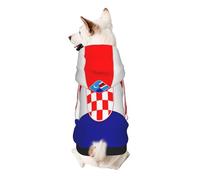 Republic of Croatia Flag Dog Hoodie for Small, Soft Breathable, Pet Clothes for Small