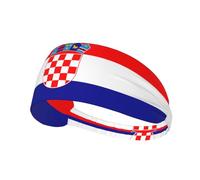 Republic of Croatia Flag Elastic Exercise Headband -Mens Sweatband Unisex Hairband for an Active Lifestyle , Black, FD-12157