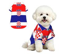 Republic of Croatia Flag Pet Hawaiian Shirt - Soft Peach Skin Button-Down top, Casual Beach Style Large