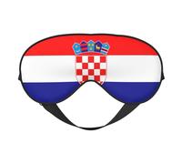 Republic of Croatia Flag Print Eye Mask for Comfortable Sleep – Elastic Nighttime Shade, Perfect for Plane, Travel, and Meditation