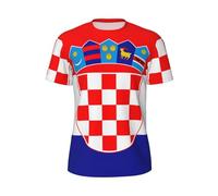 Republic of Croatia Flag Print Men's Crew T Shirt, Breathful Mesh Short Sleeves,Moisture Wicking Casual Tee, for Running Gym