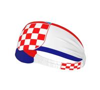 Republic of Croatia Flag Print Sports Headband Women Men, Sweat Band Breathable Workout Sweatband for Running Yoga Gym