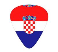 Republic of Croatia flag Printed pick set - 12 pieces, thin, medium and thick guitar picks, suitable for guitar, bass, electric guitar and ukulele